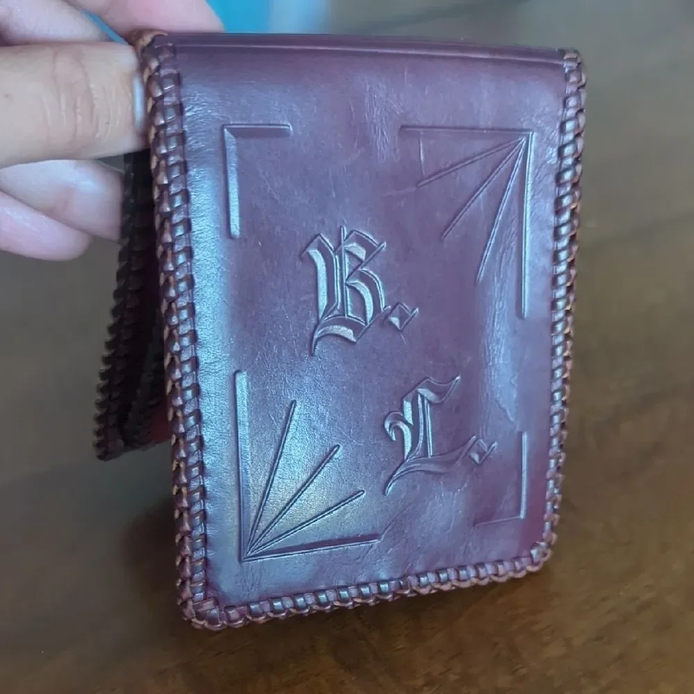 Classic Brown Leather Wallet with Embossed Design